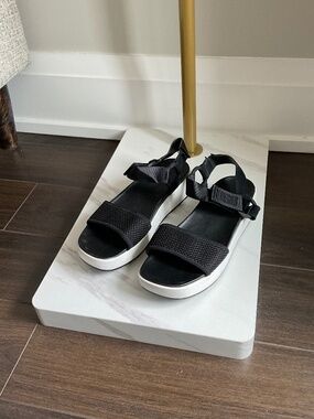 UGG Black and White Platform Sport Sandals